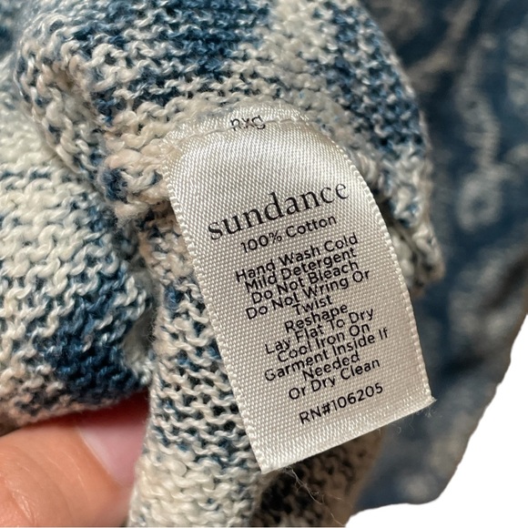 SUNDANCE Women's Fia Sweater Blue Embroidered 3/4 Length Sleeve Size Medium - Picture 5 of 9